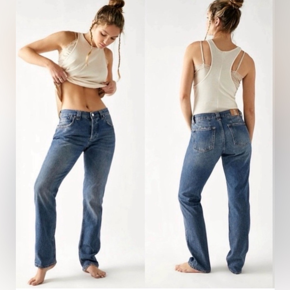 NEW We the Free Curvy Siren Low Rise Straight Jeans Button Fly Size 29